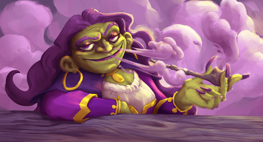 Purple smoking witch